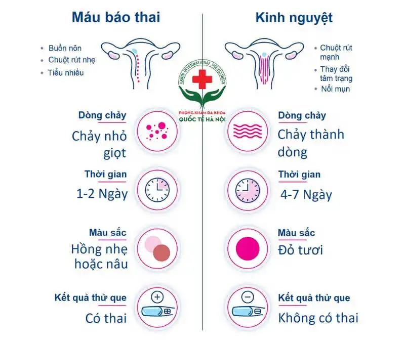 dấu hiệu mang thai sớm chảy máu báo thai